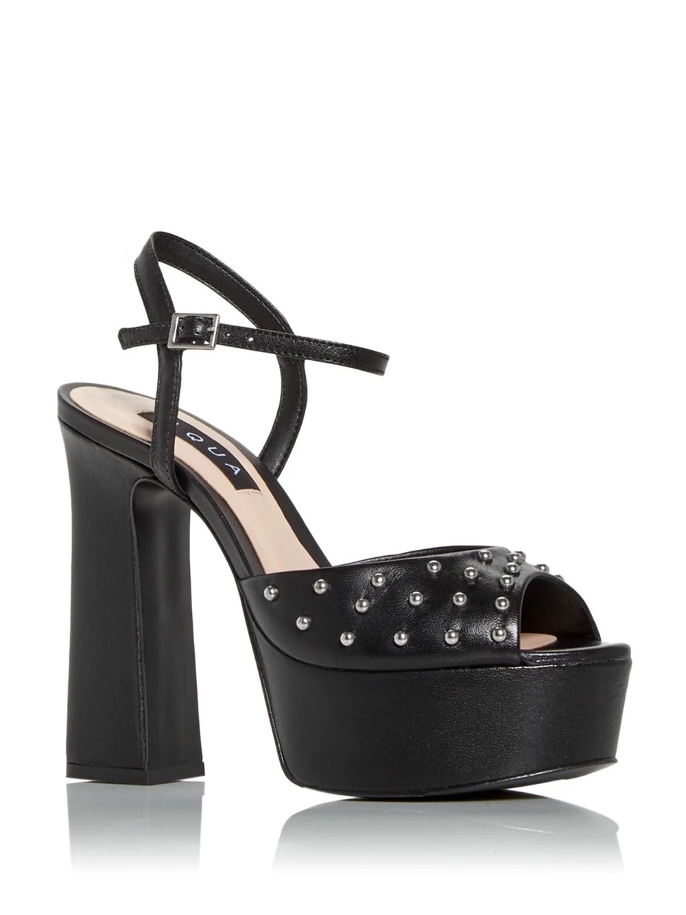 AQUA Cullen Studded Leather Platform Heels NIB Black - Size 8.5
